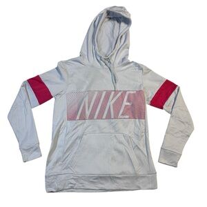 Nike Dri-Fit  Gray with Pink Accent Hoodie Women’s Small